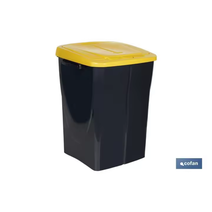 Cubo de basura para reciclar 45 litros  color amarillo 36.5 x 36 x 51  cm - 1