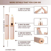 Trimmer De Cabello Para Rostro Y Cuerpo Para Mujer Recargable 4 En 1 Painless Epilador De Cejas Nariz Bikini Afeitadora Eléctrica Para Cara Completa - details 3
