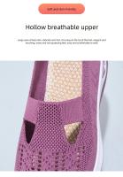 Zapatillas De Mujer En Color Sólido Transpirables Zapatillas Casuales De Verano De Bajo Térmico Tejidas Zapatos Casuales Para Mamá - details 4