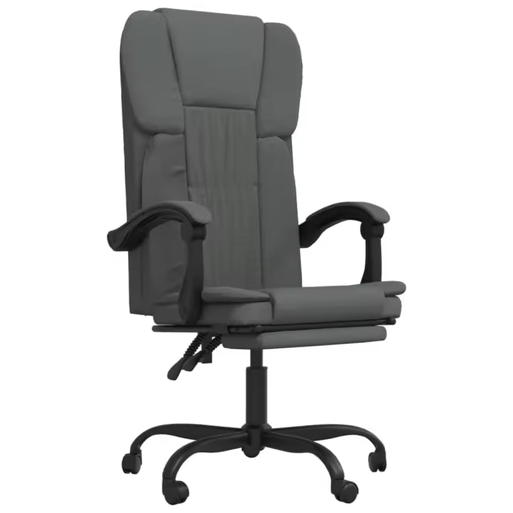 Silla de Oficina reclinable de Tela gris Oscuro - 1