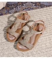 Nuevos zapatos de playa de alta gama de verano, ligeros, de lujo, a la moda, con diamantes de imitación, zapatos casuales para mujer, sandalias planas con banda elástica y punta con clip - details 39