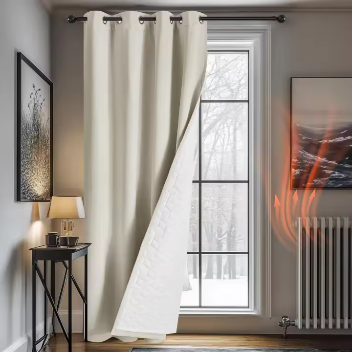Deconovo Cortinas Termicas Aislantes Frio y Calor para Salon Dormitorio de Opacas 1 Pieza Cortina Divisoria, 200x280cm Negro - 1