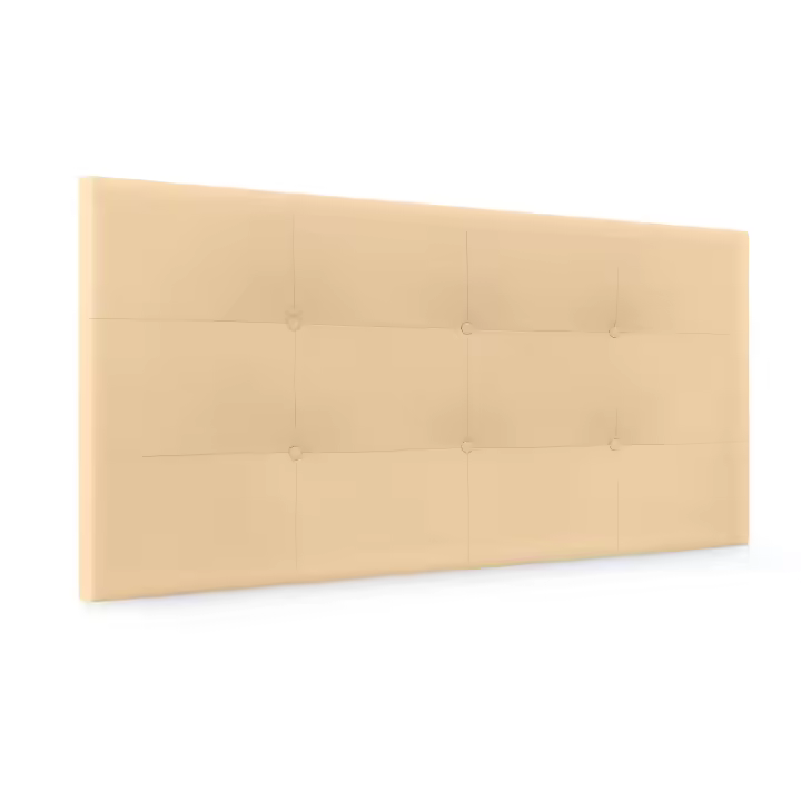 DHOME Cabecero Capitone Tapizado Polipiel o Tela Acualine con 8cm de Grosor Cabezales de Cama Acolchado Capitoné Cabeceros de Cama (Vainilla Polipiel) - 1