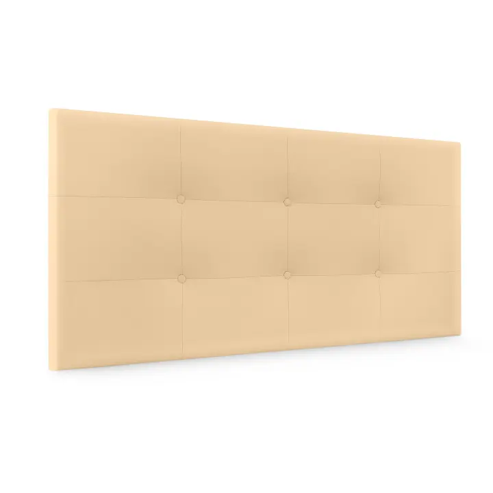 DHOME Cabecero Capitone Tapizado Polipiel o Tela Acualine con 8cm de Grosor Cabezales de Cama Acolchado Capitoné Cabeceros de Cama (Vainilla Polipiel) - 1