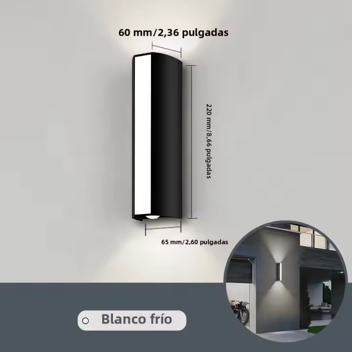 Luz De Pared Larga Exterior Impermeable Moderna Con LED Iluminación De Bandeja IP66 Jardín AC 85-256v Decoración Exterior - 1