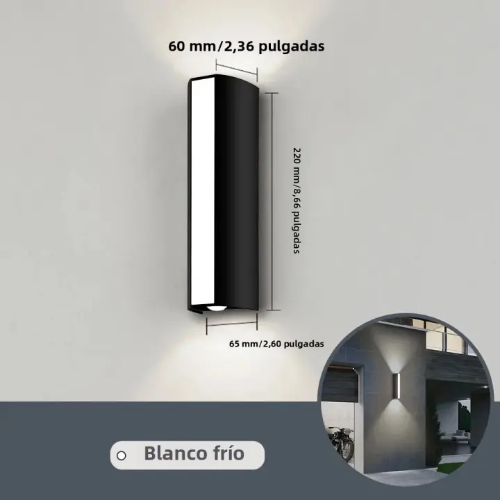 Luz De Pared Larga Exterior Impermeable Moderna Con LED Iluminación De Bandeja IP66 Jardín AC 85-256v Decoración Exterior - 1