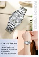 Reloj De Pulsera Cuarzo Digital Para Hombre SANDA 747 Resistente Al Agua Acero Inoxidable Estuche Cuadrado Luminoso Y Resistente Al Shock - details 11