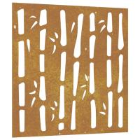 vidaXL Adorno de pared de jardín acero corten diseño bambú 55x55 cm - details 1