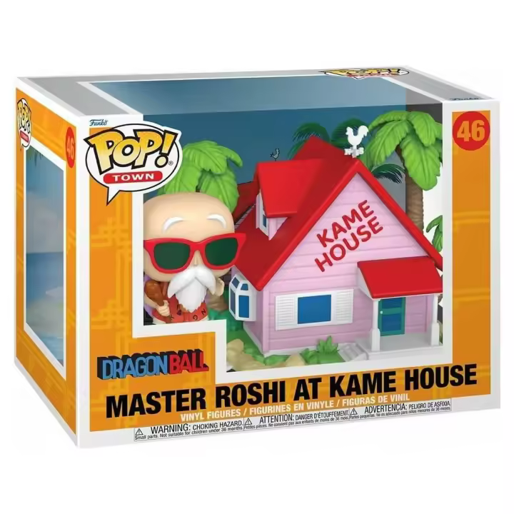 Funko Pop Town Dragon Ball Figura Master Roshi con Kame House - 1