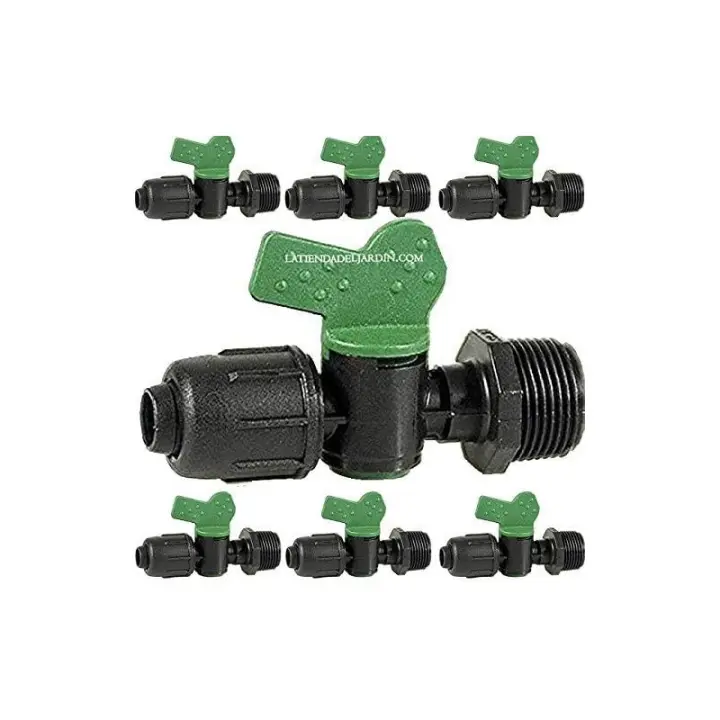 Suinga Pack 10 Llave de Paso Cinta Goteo 16mm X 1/2 Válvula Derivación - 1
