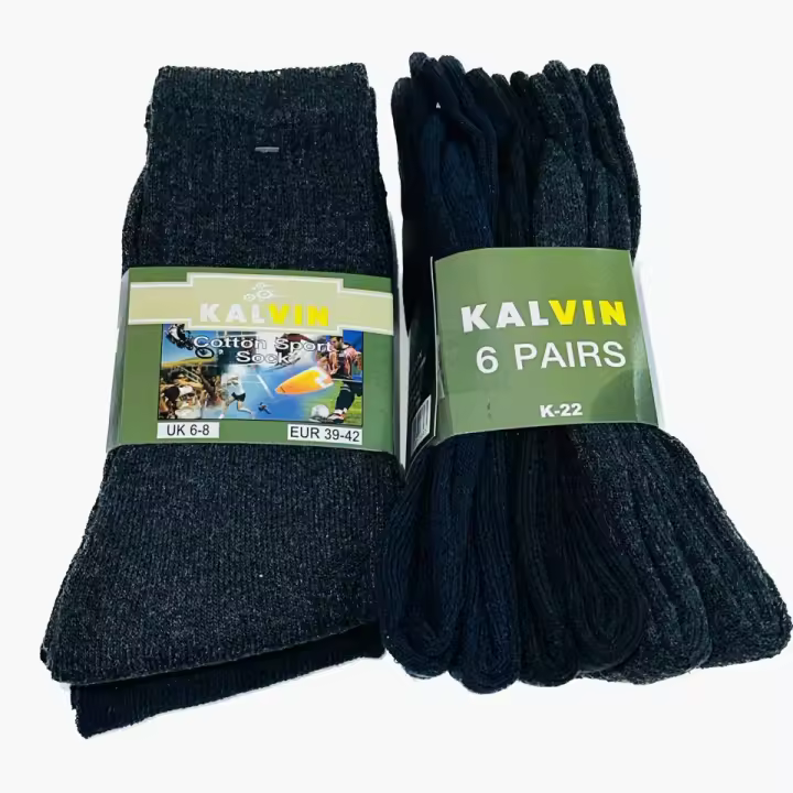 KALVIN - Pack12 Pares de Calcetines de Algodón Canalé para Deporte, Trabajo - Tallas 39/42 y 43/46 - 1
