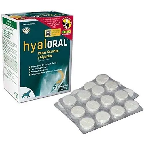 Hyaloral Razas Grandes 10 Blísters con 12 Comprimidos - Total: 120 Comprimidos - 1