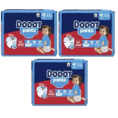 Dodot Pants Talla 4 (9-15 kg) Pack Ahorro 99 Pañales (3x33) – Cambio Fácil y Máxima Comodidad - 1