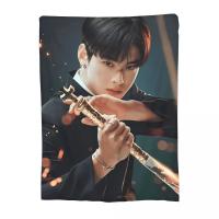 Manta Ultra Suave De Poliéster 100% Con Estampado De Flannel Cha Eun Woo Kpop Astro Multifuncional Para Sofá Coche Cama - details 9