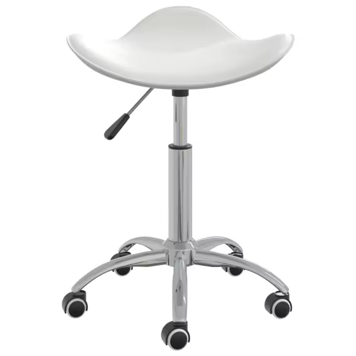 Silla de oficina de cuero sintético blanco - 1