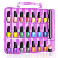 Organizador Portátil De Esmaltes De Uñas Con Doble Lado Y 6 Divisores Ajustables Almacenamiento Para 48 Botellas Transparente - details 8
