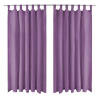 vidaXL 2 Cortinas Micro-Satinadas Trabillas Separador, 140 x 245 cm Color Crema,  Burdeos,  Negro y mas - details 5