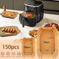 Papel Para Freidora de Aire,150 Piezas Papel Horno Rectangular Papel de Horno para Ninja Foodi FlexDrawer Dual Zone AF500EU AF500EUCP 10,4 L,Desechable Papel Air Fryer de Horno - details 1
