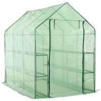 vidaXL Invernadero accesible con 12 estantes acero 143x214x196 cm - details 0