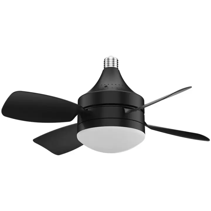 Ventilador de Techo de 4 Aspas con Luz, ventilador de techo empotrado de Perfil Bajo Moderno Negro con montaje de CC reversible, regulable, 6 flujos de aire y 3 colores de Luz. Dormitorio, interior/exterior. - 1