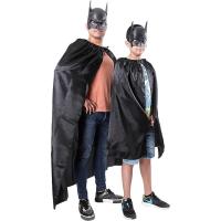 Carnavalife Máscara Batman y Capa Negra 2 pcs para Halloween, Carnaval, Disfraz de Superheroe Adulto y Niños - details 0