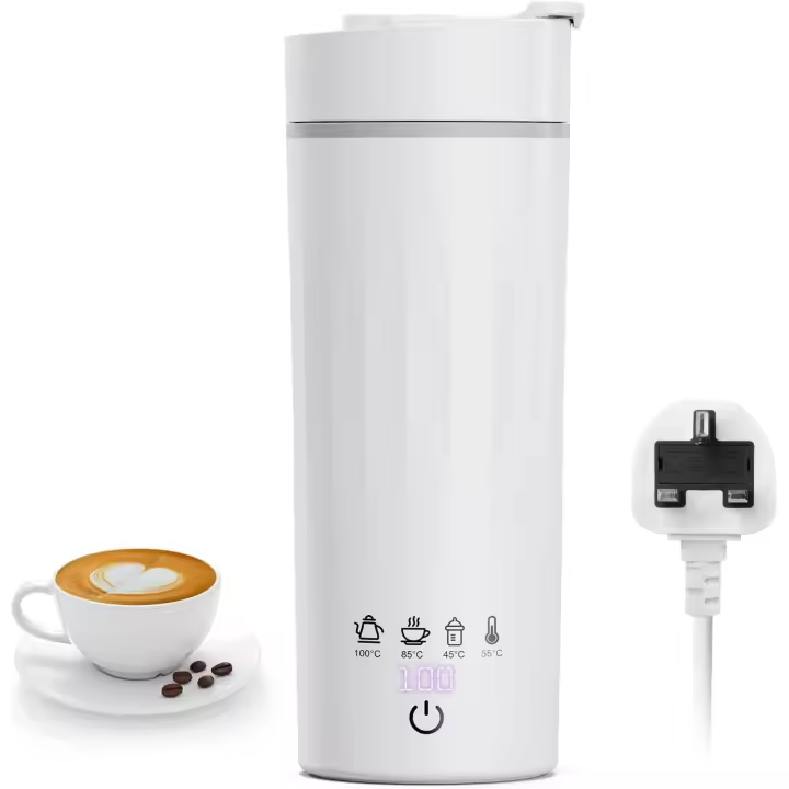 Pequeño hervir eléctrico de viaje, hervir portátil de 475 ml, Caldera de Agua rapidly con 4 presets variables, hervir de té portátil, Con Cierres Automático y Protección Seca de hervir, Blanco - 1