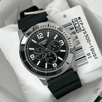 Reloj deportivo hombre Casio MTP-VD300-1b  45mm correa de goma resistente al agua - details 0