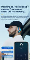 Auriculares Bluetooth Inalámbricos Mono Oreja Con Vida De Batería Ultra Larga Para Negocios Y Móvil Control De Volumen Botón De Vocalismo Dinámico Material PVC ABS Plástico - details 1