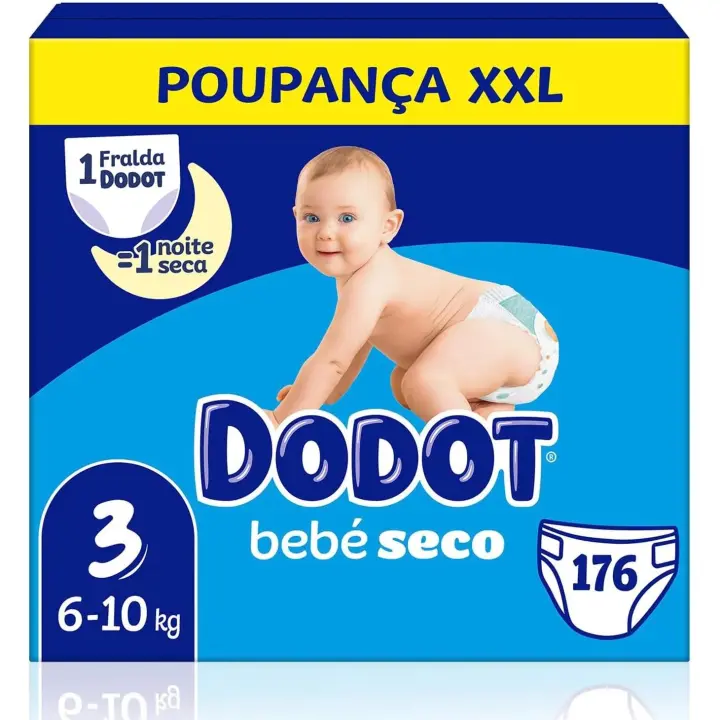 Dodot Bebé Seco - Pañales Talla 3 (6-10kg) - Pack con 176 Pañales - 1