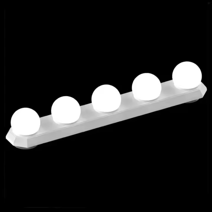 Luz De Espejo De Maquillaje LED Ajustable Con 5 Bombillas Y 3 Modos De Color USB Instalación Adhesiva Para Baño Y Dormitorio - 1