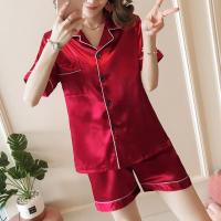 Conjunto De Pijamas De Seda Para Mujer 2 Piezas Camisola Y Shorts Estilo Elegante Sin Mangas Para Verano Dormir Y Descansar - details 16