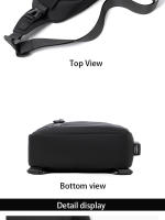 Bolso De Hombro Para Hombre Casual Impermeable Y Resistente Al Desgaste Con USB Recargable Y Compartment Interior Bolsa De Pecho - details 31