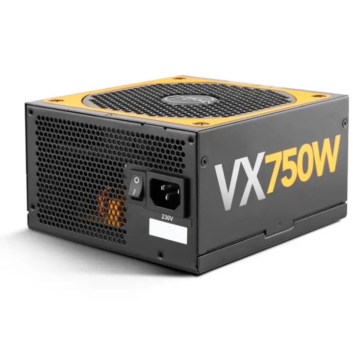 NOX URANO VX 750W - Fuente de alimentación 750W, certificado 80 PLUS Bronze, ventilador 140mm con control PMW, cables planos extralargos, Negro - 1