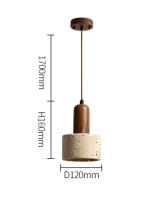 Lámpara Colgante De Carrilera LED Amarilla Marmol Japonés Wabi Sabi Travertino Nórdica Para Lateral De Cama Restaurante Pasillo Decoración - details 10