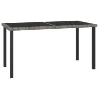 vidaXL Mesa de comedor para jardín ratán sintético gris 140x70x73 cm - details 0