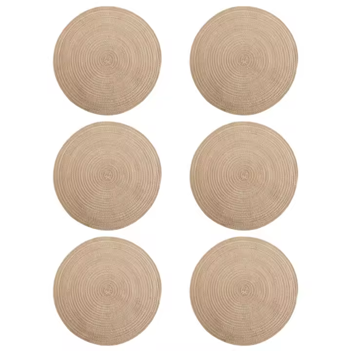 Juego de 6 manteles individuales de algodón lavables para cocina, mesa de comedor, hotel - 1