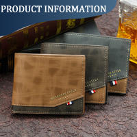 Cartera De Cuero Para Hombre Corta Con Gran Capacidad Y Frota Large Multi-Slot Moneda Bolsillo Foto Cartera Pequeña Vintage Para Hombres - details 0
