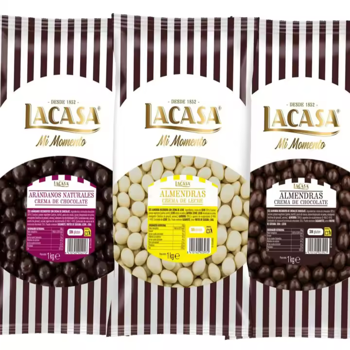 Lacasa Pack 3kg de bolas: Almendra con chocolate Negro,Almendra con chocolate Blanco,Arándanos con chocolate Negro - 1