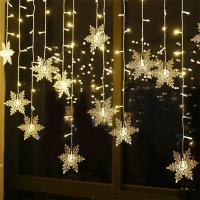 Decoraciones De Navidad 2024 Guirnalda De Luces LED En Forma De Hielo Con 8 Modos Puerta De Ventana Con Encaje Navidad 2025 EU-Plug - details 8