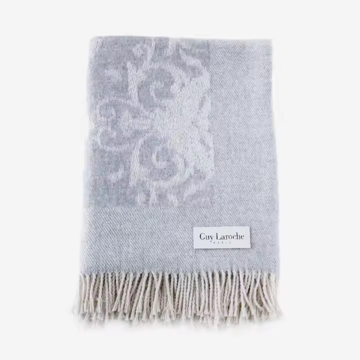 GUY LAROCHE - Plaid NARBONNE gris 130x170 cm - 1
