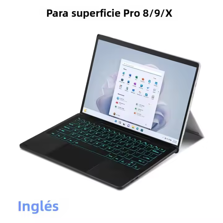 Teclado Retroiluminado HUWEI Para Microsoft Surface pro 8 9 X Pro8 Pro9 pro X 13 Tablet Español Portugués Árabe Francés Touch - 1