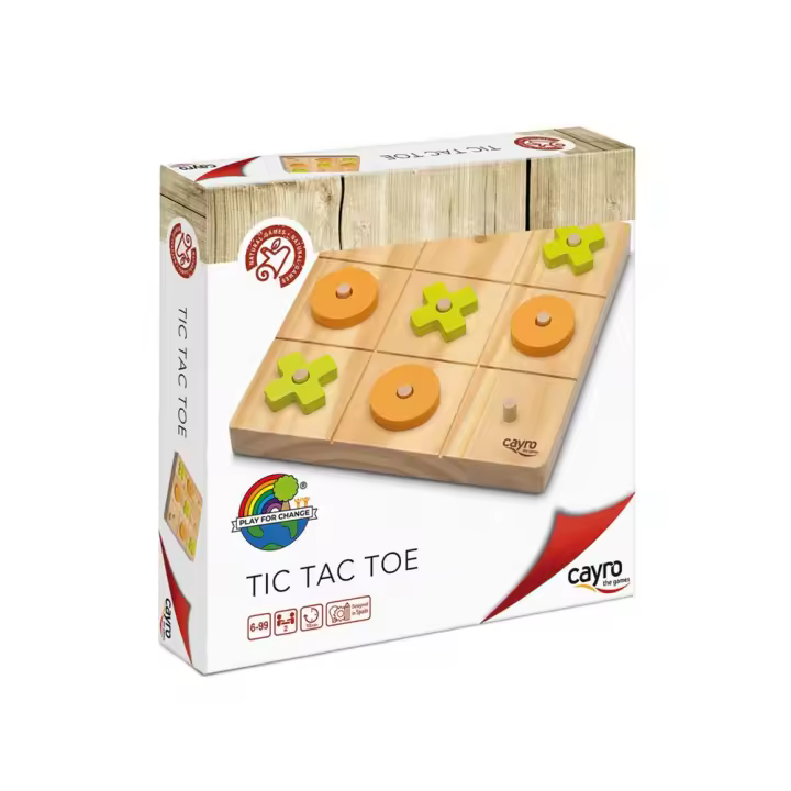 Juego Tic Tac Toe de madera 20x20x4 cm (Cayro 680) - 1