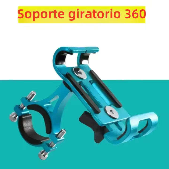 Soporte De Teléfono Para Bicicleta Y Motocicleta De Aluminio Rotativo 360 Grados Anti-deslizante Para iPhone Soporte De Navegación GPS De Metal - 1