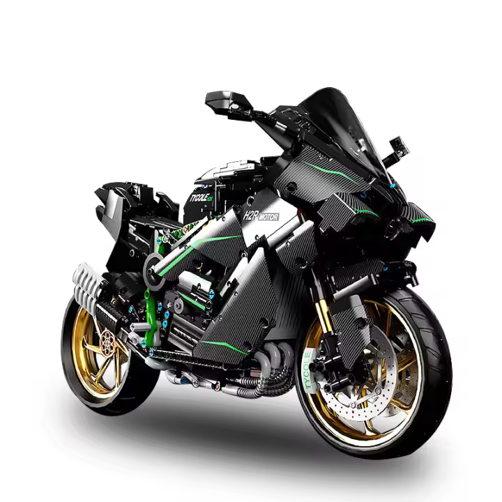 Bloques De Construcción De Motocicleta H2R Tamaño 1:5 Modelo De Ciudad Bloques Técnicos De Carreras Para Decoración De Escritorio Juguete De Montaje Para Niños Regalo ABS Material Educativo - 1