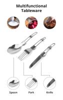 Juego De Utensilios De Acero Inoxidable Plegables Ultraligeros Para Camping Y Cocina Al Aire Libre Incluye Cuchara Y Tenedor - details 1