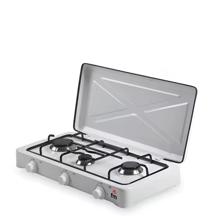 Hornillo de Gas Portátil 3 fuegos FM HG300  Butnao Blanca - 1