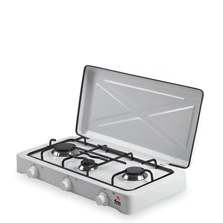 Hornillo de Gas Portátil 3 fuegos FM HG300  Butnao Blanca - 1