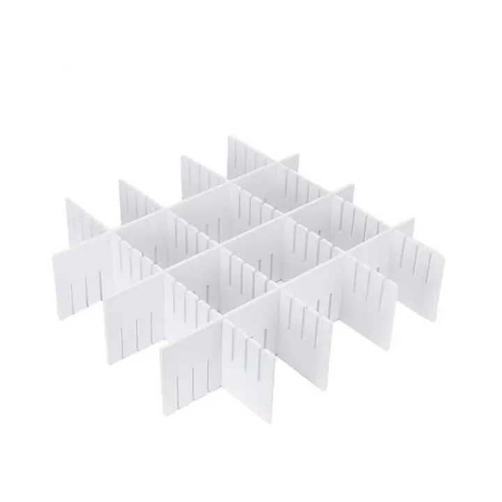 Aicasa - Separadores de Cajones , DIY organizador Cajones Plástico Separador de Armario Divisores de Rejilla Ajustables , ahorro de espacio para Ropa Interior , Hogar , Calcetines , Cocina, escritorio , Dormitorio y Tocador - 1