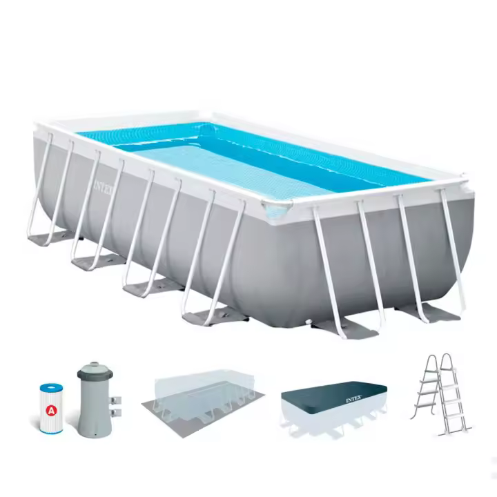 Piscina desmontable Prism Frame Intex 10.874L 6 personas con accesorios gris 107x488x244 cm - 1
