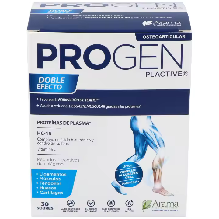 Opko Progen Plactive Plasma + Colágeno + Ácido Hialurónico 30 Sobres - 1